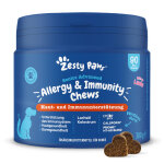 Zesty paws senior allergy & immunity au saumon, 90 bouches  mcher, complment alimentaire pour chiens ...