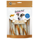 200g b�tonnets torsad�s dokas peau de boeuf, panses, blanc de poulet - friandises pour chien