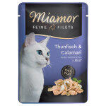 6x100g filets fins en gele thon, calamar miamor - nourriture pour chat