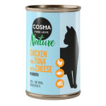 6x140g cosma nature poulet, thon, fromage - pâtée pour chat 6x140g cosma nature poulet, thon, fromage - pâtée pour chat