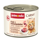 6x200g adult dinde, foie de poulet animonda carny - p�t�e pour chat