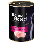 12x400g, dolina noteci premium, junior, riche en dinde, nourriture humide pour chats