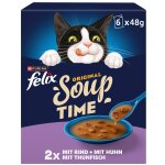 6x48g felix soup time original, s�lection mixte - p�t�e pour chat