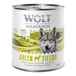 6x800g adult - single protein, green fields, agneau wolf of wilderness nourriture humide pour chien