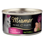 6x80g filets fins naturels thon, crabe miamor - pte pour chat