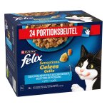 24x85g felix sensations gel�e s�lection au poisson - p�t�e pour chat