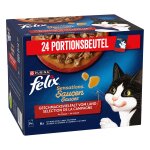 24x85g felix sensations sauce surprise s�lection � la viande - p�t�e pour chat