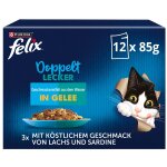 12x85g felix tendres effil�s d�licieux duos en gel�e poissons - p�t�e pour chat