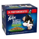 24x85g felix tendres effil�s en gel�e s�lection aux l�gumes - p�t�e pour chat