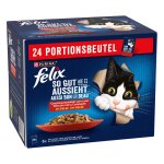 24x85g felix tendres effil�s en gel�e s�lection � la viande - p�t�e pour chat