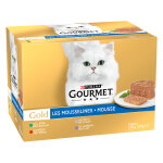 24x85g gourmet gold les mousselines lot mixte (6x lapin, 6x veau, 6x boeuf, 6x agneau)