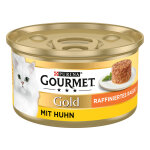 12x85g gold gourmet rago�t raffin� au poulet - p�t�e pour chat