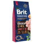 15 kg brit premium by nature junior large breed poulet croquettes pour chiens
