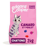 2kg edgard & cooper kitten canard, poulet sans crales - croquettes pour chat