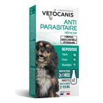 2x2ml pipettes vetocanis r�pulsif anti - puces et tiques spot - on chien s (2 - 10 kg)