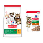 3kg poulet kitten hill's science plan croquettes pour chaton + 3x85g dinde kitten hill's science plan ...