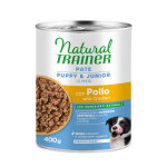 12 x 400 g de nourriture humide natural trainer medium & maxi puppy & junior au poulet
