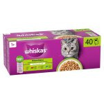 40x85g whiskas 1 + adult sachets fra�cheur menu mixte en gel�e (4 vari�t�s) nourriture humide pour chat ...