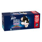 44x85g felix  aussi bon que beau  pouches en gel�e poulet, boeuf, thon, saumon - p�t�e pour chat