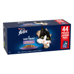44x85g felix  aussi bon que beau  sachets en gel�e poulet, boeuf, thon, saumon - p�t�e pour chat