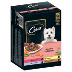 12x 100g cesar selektion fleisch und gemse in sauce hundefutter nass