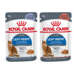 48x85g lot iii: light weight care en sauce + en gel�e royal canin - sachet pour chat