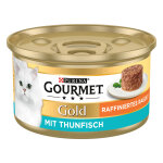 12x85g gold gourmet rago�t raffin� au thon - p�t�e pour chat