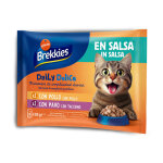 4x 85g brekkies daily delice poulet et dinde nourriture pour chat humide