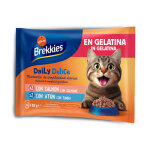 4x 85g brekkies daily delice saumon et dinde nourriture pour chat humide
