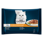4x85g gourmet perle aiguillettes de dinde, thon, canard, agneau - pte pour chat