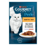 26x85g gourmet perle duo de viandes, veau, canard - p�t�e pour chat