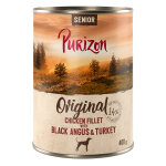 6x 400g purizon senior filet de poulet avec boeuf black - angus & dinde nourriture pour chiens humide ...