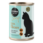6x100g cosma soup thon, poulet, patate douce - p�t�e pour chat