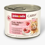 6x200g adult dinde, poulet, crevettes animonda carny - p�t�e pour chat