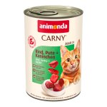 6x400g boeuf, dinde, lapin animonda carny aliment humide pour chat