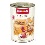 6x400g boeuf, poulet, coeurs de canard animonda carny aliment humide pour chat