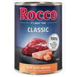 6x400g classic boeuf, saumon rocco - nourriture pour chien