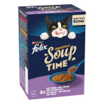 6x48g felix soup time original, s�lection mixte - p�t�e pour chat