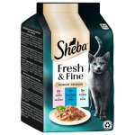 6x50g fresh & fine, saumon thon et truite en sauce sheba p�t�e pour chat