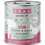 6x800g grau menu gourmand sans c�r�ales poulet, veau - p�t�e pour chat