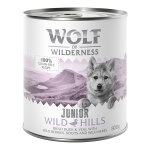 6x800g little junior wild hillscanard, veau 0% céréales wolf of wilderness - nourriture pour chien 6x800g little junior wild hillscanard, veau 0% céréales wolf of wilderness - nourriture pour chien