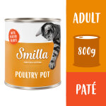 6x800g volaille, coeurs de volaille smilla - nourriture pour chat