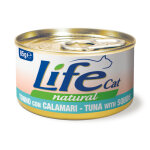 6x85g life cat natural adulte thon avec calamar nourriture humide pour chat