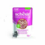 6x85g thon et poulet avec du jambon schesir complete nutrition en gel�e p�t�e pour chat