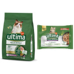 7. 5kg boules de poils, dinde ultima croquettes pour chat + 4x70g expert nutrition hairball boeuf et ...