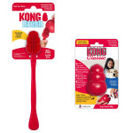 S (7 cm) kong classic + brosse de nettoyage kong , jouet pour chien