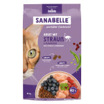 8 kg adult autruche et myrtilles sanabelle, croquettes pour chat