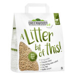 8l litire agglomrante greenwoods en fibres vgtales pour chat
