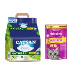 8l natural liti�re catsan pour chat pour chat + 60g whiskas les irr�sistibles poulet, fromage