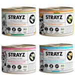 8x200g lot d�couverte bio (4 vari�t�s) strayz p�t�e pour chat